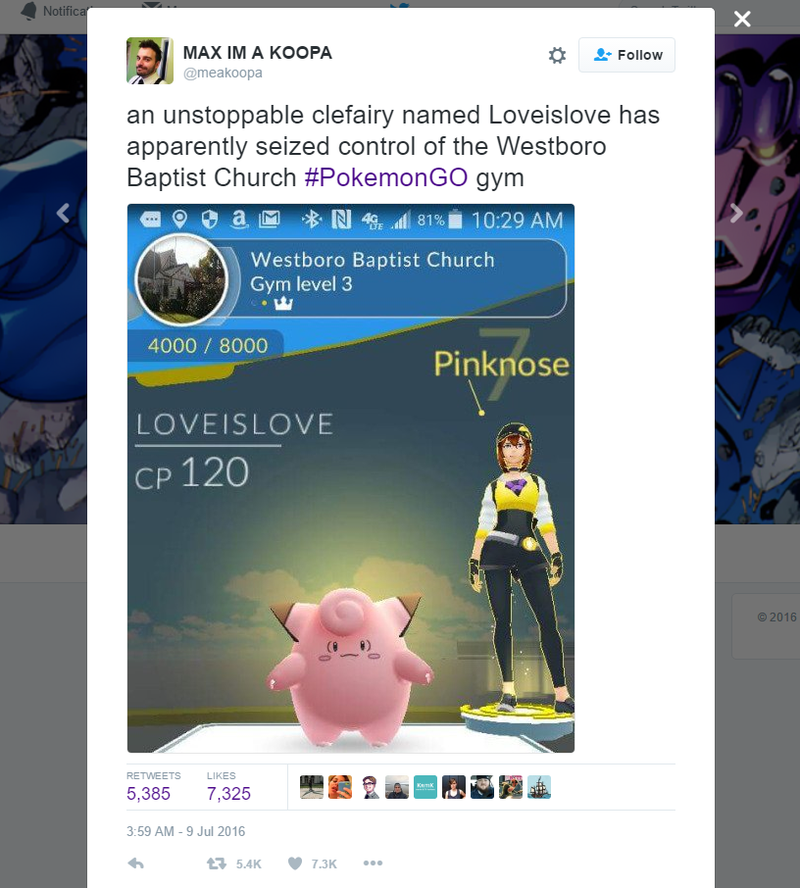 Illustration for article titled Pokémon Go Fan Trolls Westboro Baptist Church, Church Fires Back